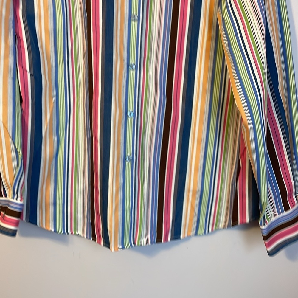Pendleton Rainbow Vertical Stripe Button Front Sh… - image 3
